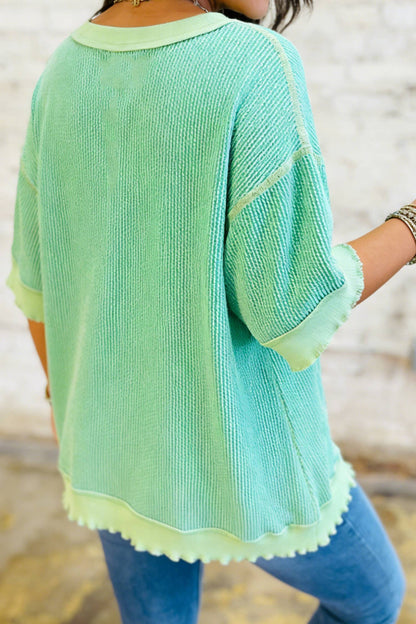 Distressed Knit Top